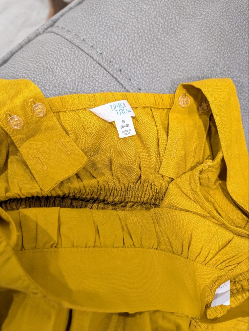 Yellow Smocked Waist Summer Sundress Adjustable Straps Sz Small - Picture 6 of 6